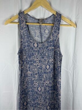 Forever 21 Blue Geometric Print Racerback Maxi Dress Size Small